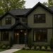 Dark Olive Green House With Black Trim