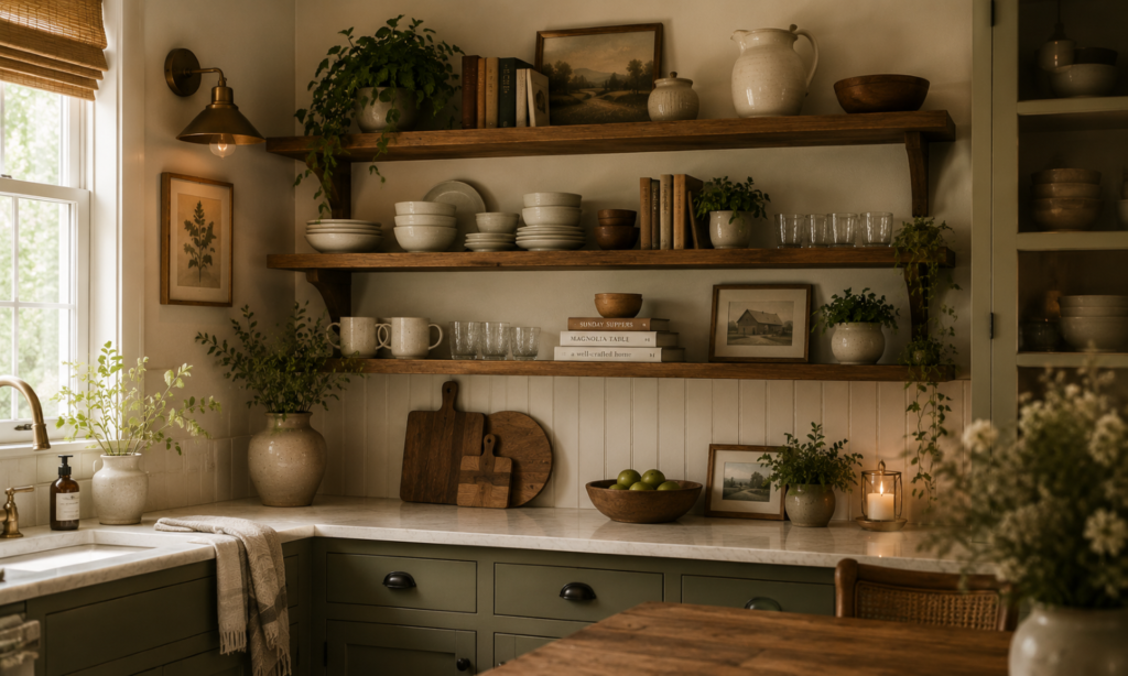 Style Open Shelves With Real Collections, Not Filler