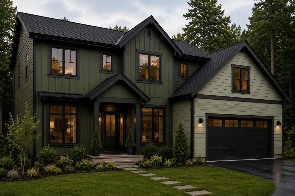 Two-Tone Exteriors With a Darker Green Base